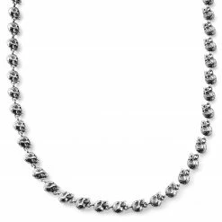 Arkai Silver-Tone Stainless Steel Skull Chain Necklace