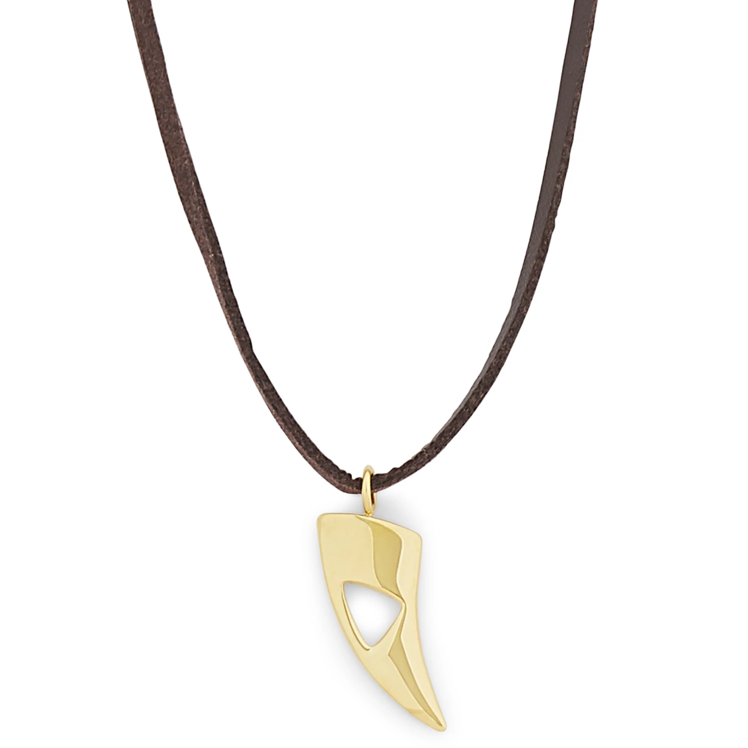 Lucleon Iconic | Brown Leather With Gold-Tone Wolf Tooth Necklace 3 Lucleon Iconic | Brown Leather With Gold-Tone Wolf Tooth Necklace