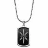 Lucleon Icarus | Silver-Tone Stainless Steel, Black Onyx & Zirconia Star Dog Tag Box Chain Necklace -MEN NECKLACES shop 1 1 577390287da0d0c387e8e00524a3e46e