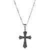 Fort Tempus Silver-Tone & Black Stainless Steel Reversible Cross Cable Chain Necklace -MEN NECKLACES shop 1 1 copy 65