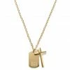 Lucleon Gold-Tone Dog Tag & Cross Cable Chain Necklace 2 Lucleon Gold-Tone Dog Tag & Cross Cable Chain Necklace -MEN NECKLACES shop 1 2.fdc45a44681f03dbb252c0168ac79b7b