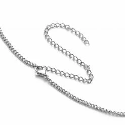 Lucleon Iconic | Silver-Tone Stainless Steel Cross Curb Chain Necklace -MEN NECKLACES shop 1 3 10003