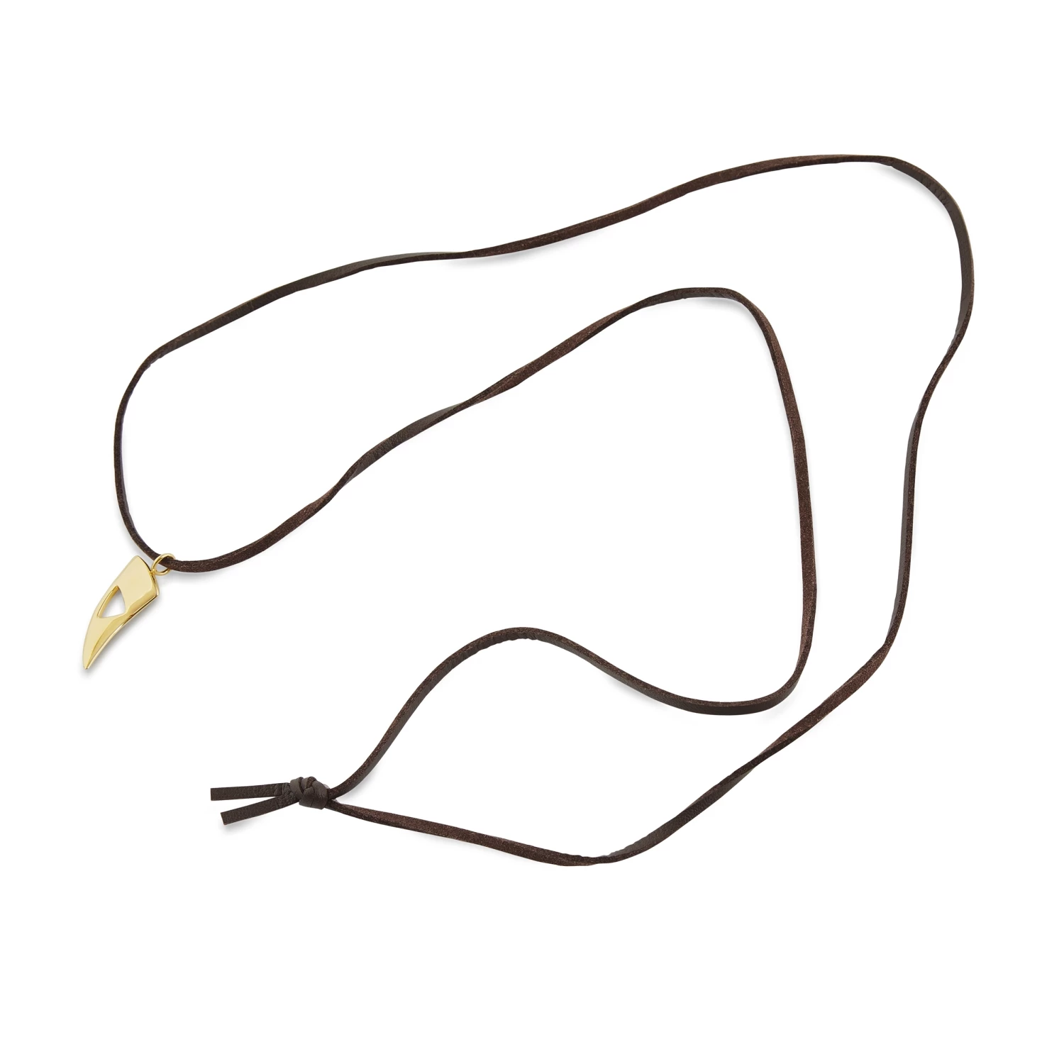 Lucleon Iconic | Brown Leather With Gold-Tone Wolf Tooth Necklace 5 Lucleon Iconic | Brown Leather With Gold-Tone Wolf Tooth Necklace - Image 3