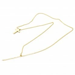 Lucleon Iconic | Gold-Tone Cross Curb Chain Necklace -MEN NECKLACES shop 1 3 138
