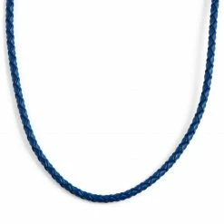 Collin Rowe 3 mm Blue Woven Leather Necklace