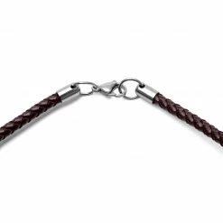 Fort Tempus Brown Leather With Gold-Tone Thor's Hammer Necklace -MEN NECKLACES shop 1 4 129 1 40