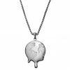 Otsu Fahrenheit | Silver-Tone Stainless Steel Melting Earth Box Chain Necklace