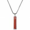 Arkai Orisun | Silver-Tone Stainless Steel & Red Jasper Necklace -MEN NECKLACES shop 10 16a444a9e5b732c85425ee25d96a1a417