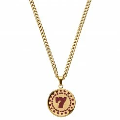 Seizmont Ace | Gold-tone 7 Poker Chip Pendant Necklace
