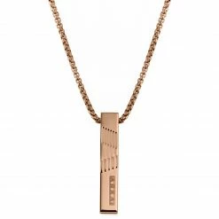 Arkai Rico | Rose Gold-Tone Stainless Steel Rectangular Box Chain Necklace