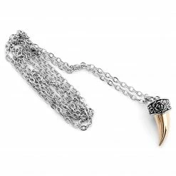 Fort Tempus Silver-Tone Stainless Steel With Gold-Tone Claw Cable Chain Necklace 9 Fort Tempus Silver-Tone Stainless Steel With Gold-Tone Claw Cable Chain Necklace -MEN NECKLACES shop 10 1 4 1 129