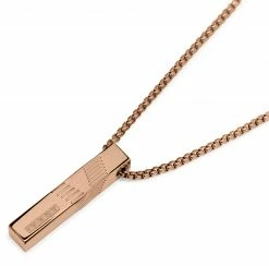 Arkai Rico | Rose Gold-Tone Stainless Steel Rectangular Box Chain Necklace -MEN NECKLACES shop 10 220b9f254424422ec7febb153649481fa