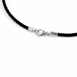 Collin Rowe 3 mm Black Leather Rope Chain Necklace -MEN NECKLACES shop 10 2 3 1 2 2 126