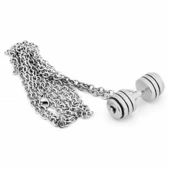 Fort Tempus Silver- & Gold-Tone Stainless Steel Dumbell Cable Chain Necklace -MEN NECKLACES shop 10 2 3 1 2 2 254