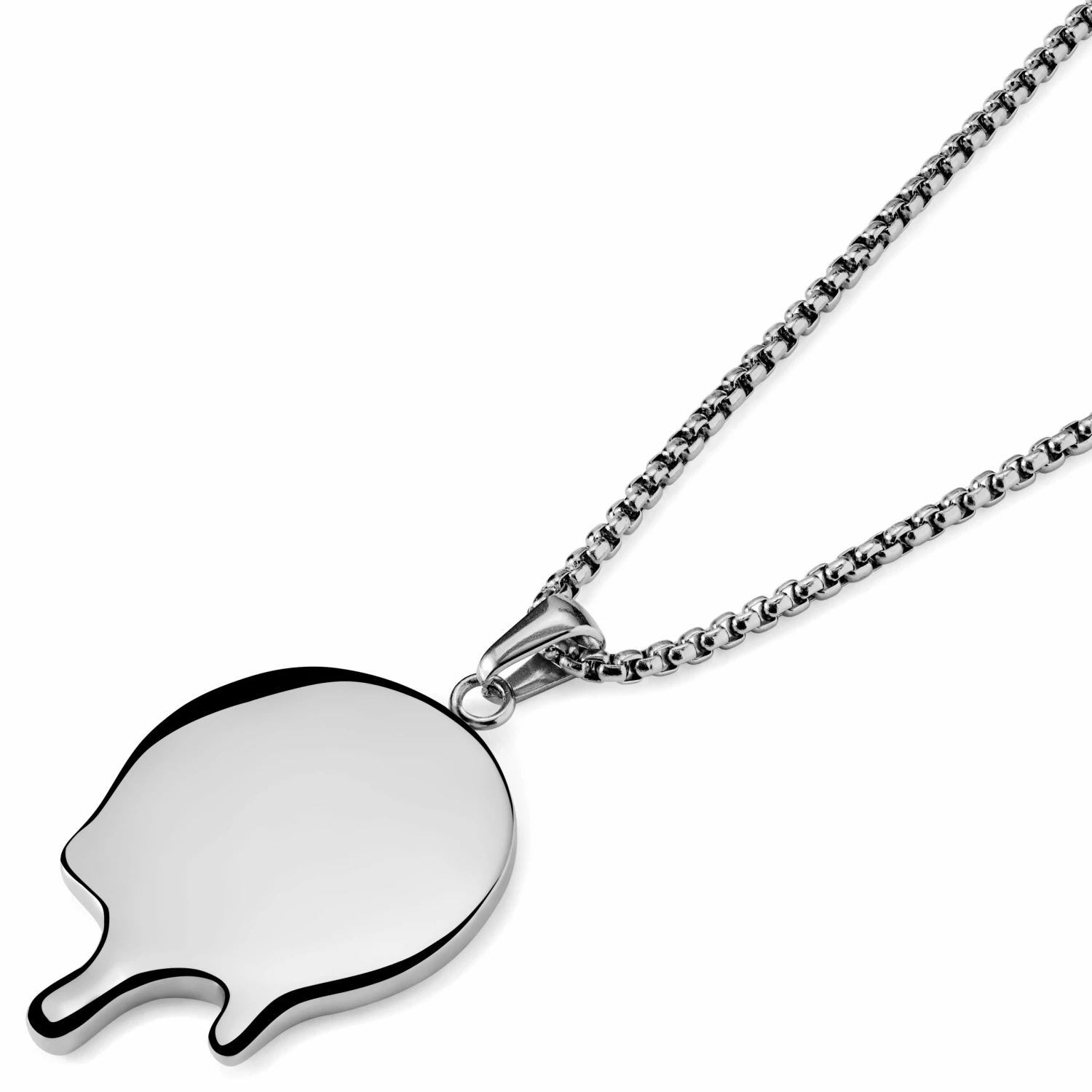 Otsu Fahrenheit | Silver-Tone Stainless Steel Melting Earth Box Chain Necklace 7 Otsu Fahrenheit | Silver-Tone Stainless Steel Melting Earth Box Chain Necklace - Image 5