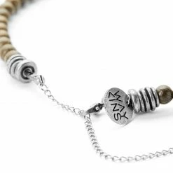 Waykins Wave | Silver-Tone & Natural Wood Surfer Beaded Necklace -MEN NECKLACES shop 10 4 copy 9