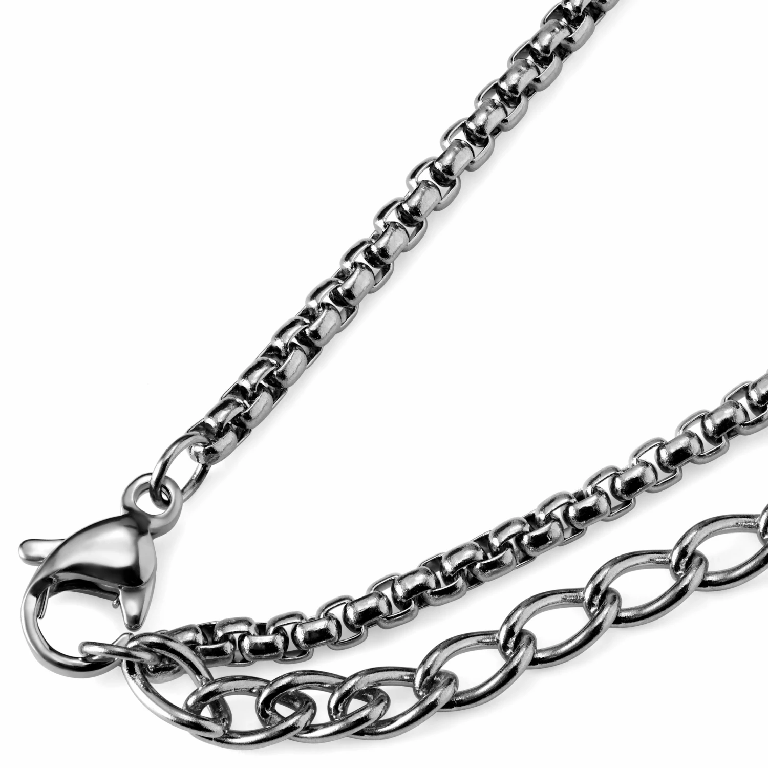 Otsu Fahrenheit | Silver-Tone Stainless Steel Melting Earth Box Chain Necklace 8 Otsu Fahrenheit | Silver-Tone Stainless Steel Melting Earth Box Chain Necklace - Image 6