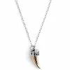 Fort Tempus Silver-Tone Stainless Steel With Gold-Tone Claw Cable Chain Necklace -MEN NECKLACES shop 10 153
