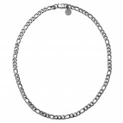 Lucleon Amager | 6 mm Silver-Tone Stainless Steel Figaro Chain Necklace 9 Lucleon Amager | 6 mm Silver-Tone Stainless Steel Figaro Chain Necklace -MEN NECKLACES shop 11 1492b4bc54c463235056b98d696845e3c