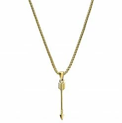 MEN NECKLACES shop 35 Arkai Atlas | Gold-tone Steel Arrow Pendant Necklace