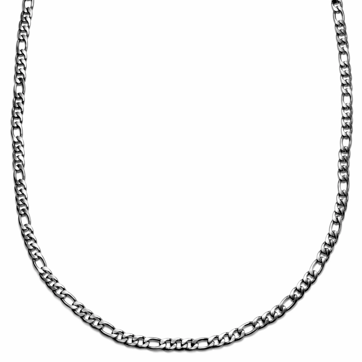 Lucleon Amager | 6 mm Silver-Tone Stainless Steel Figaro Chain Necklace 3 Lucleon Amager | 6 mm Silver-Tone Stainless Steel Figaro Chain Necklace