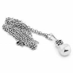 Fort Tempus Silver-Tone Stainless Steel Boxing Glove Cable Chain Necklace 5 Fort Tempus Silver-Tone Stainless Steel Boxing Glove Cable Chain Necklace -MEN NECKLACES shop 11 2 2 259