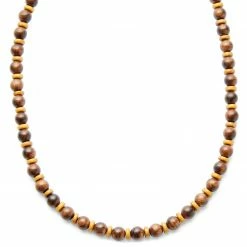 Waykins Wave | Natural Wooden Surfer Beaded Necklace