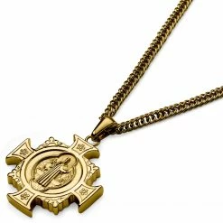 Lucleon Sanctus | Gold-Tone St. Benedict Cross Wheat Chain Necklace -MEN NECKLACES shop 11 2b06cefafc376d0c9049716e9d7fe8db4
