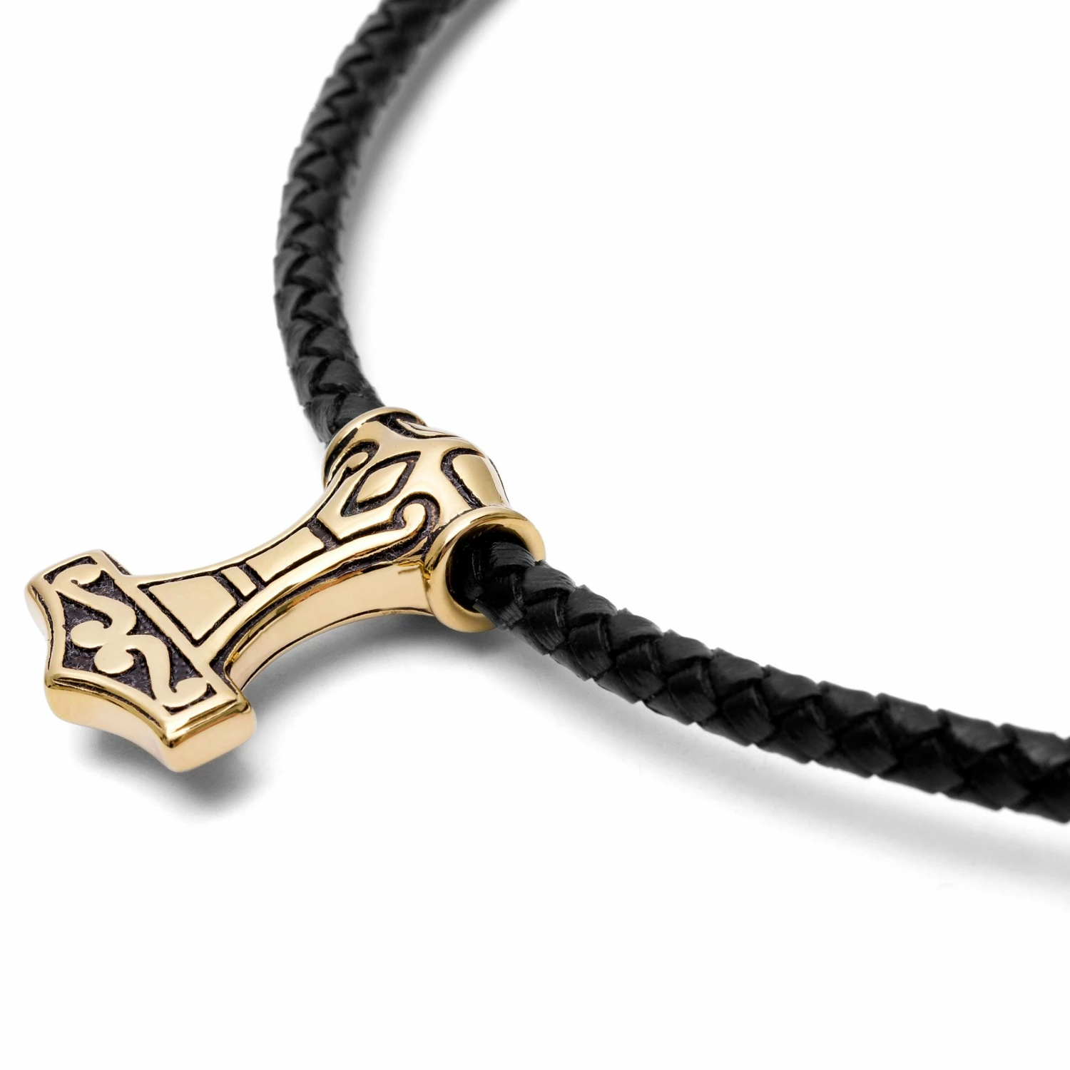 Fort Tempus Black Leather Double Sided Triquetra Necklace 4 Fort Tempus Black Leather Double Sided Triquetra Necklace - Image 2