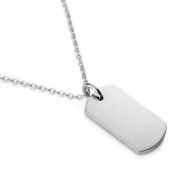 Lucleon Silver-Tone Stainless Steel With ID Dog Tag Cable Chain Necklace -MEN NECKLACES shop 11 3a1340383cef66fe0ca574ecaec146d7a