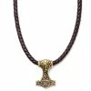 Fort Tempus Brown Leather Double Sided Triquetra Necklace
