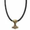 Fort Tempus Black Leather Double Sided Triquetra Necklace