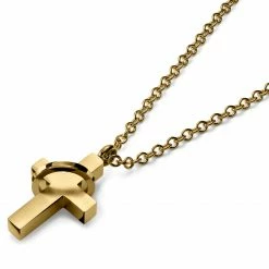Lucleon Gold-Tone With Cross & Ring Cable Chain Necklace -MEN NECKLACES shop 12 27d853e99276144dbddfa1d6e32baa8a8