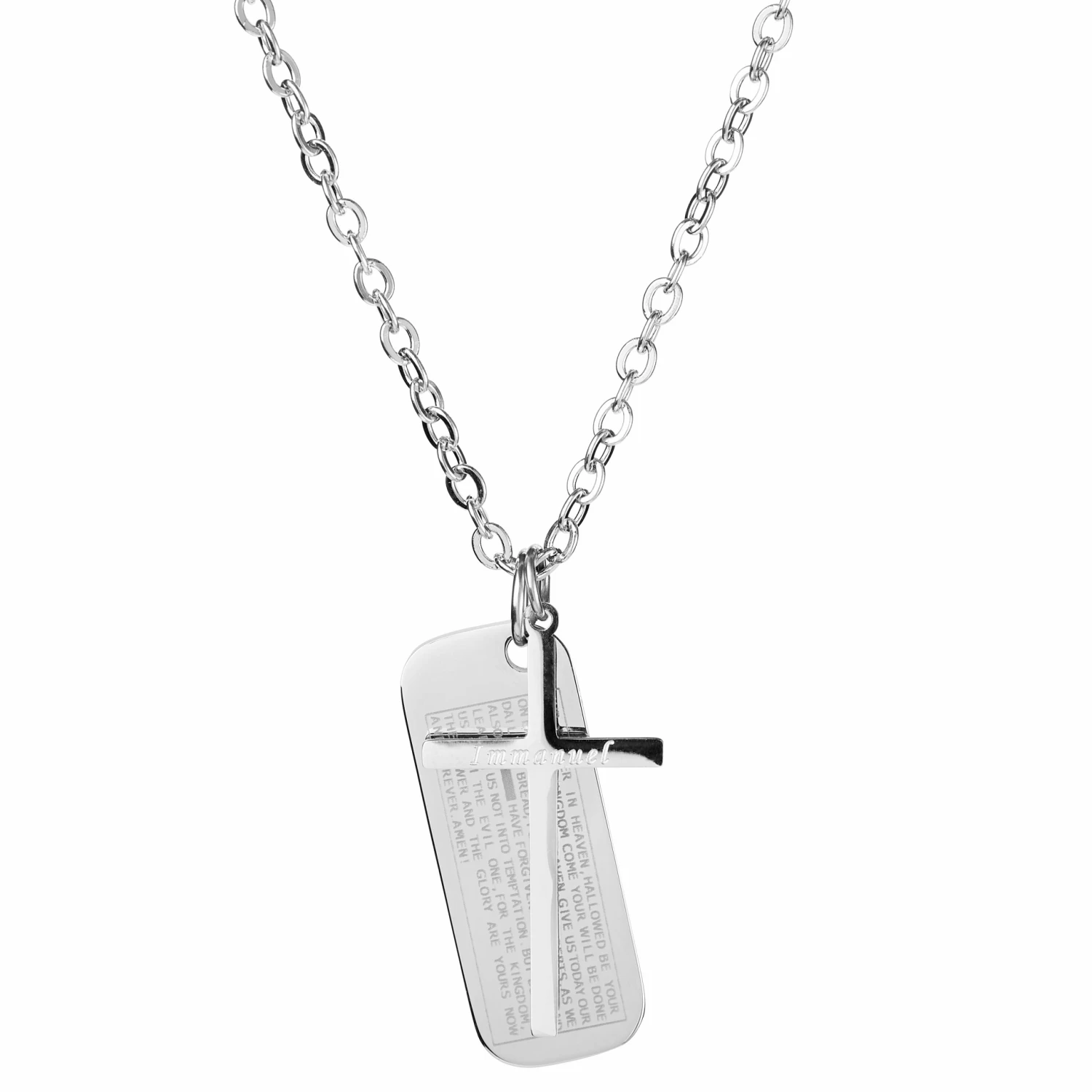 Fort Tempus Immanuel Cross & Dog Tag Necklace 3 Fort Tempus Immanuel Cross & Dog Tag Necklace
