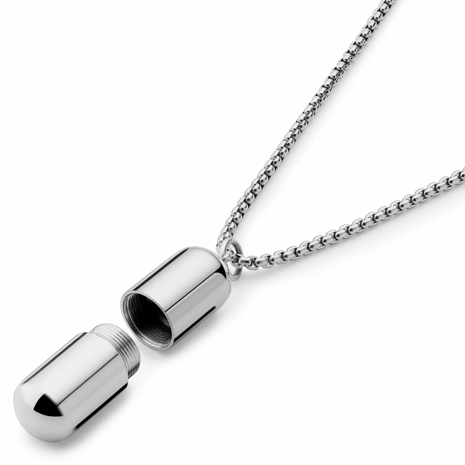Otsu Egan | Silver-Tone Stainless Steel Pill Box Chain Necklace 7 Otsu Egan | Silver-Tone Stainless Steel Pill Box Chain Necklace - Image 5