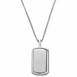 Lucleon Icarus | Silver-Tone Stainless Steel Star Spinning Inner Dog Tag Box Chain Necklace -MEN NECKLACES shop 13 2f92c2df890c45ac7d22533126b156978