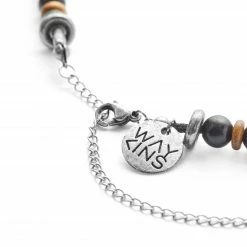 Waykins Wave | Polished Wooden Surfer Beaded Necklace -MEN NECKLACES shop 13 4 copy 10 1