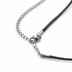 Lucleon Gravel | Silver-Tone Stainless Steel Anchor & Black Cord Necklace -MEN NECKLACES shop 13 4 copy 11