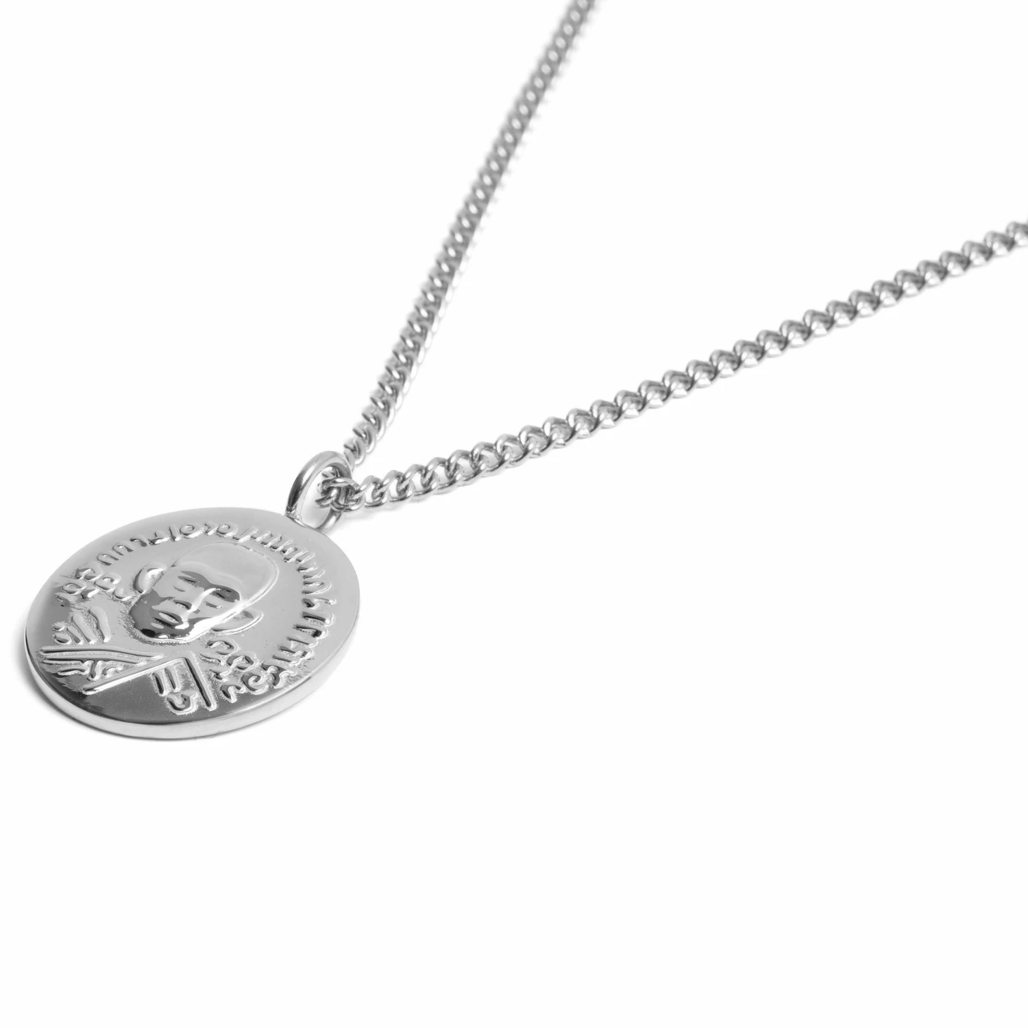 Lucleon Iconic | Silver-Tone Stainless Steel Hindu Curb Chain Necklace 4 Lucleon Iconic | Silver-Tone Stainless Steel Hindu Curb Chain Necklace - Image 2