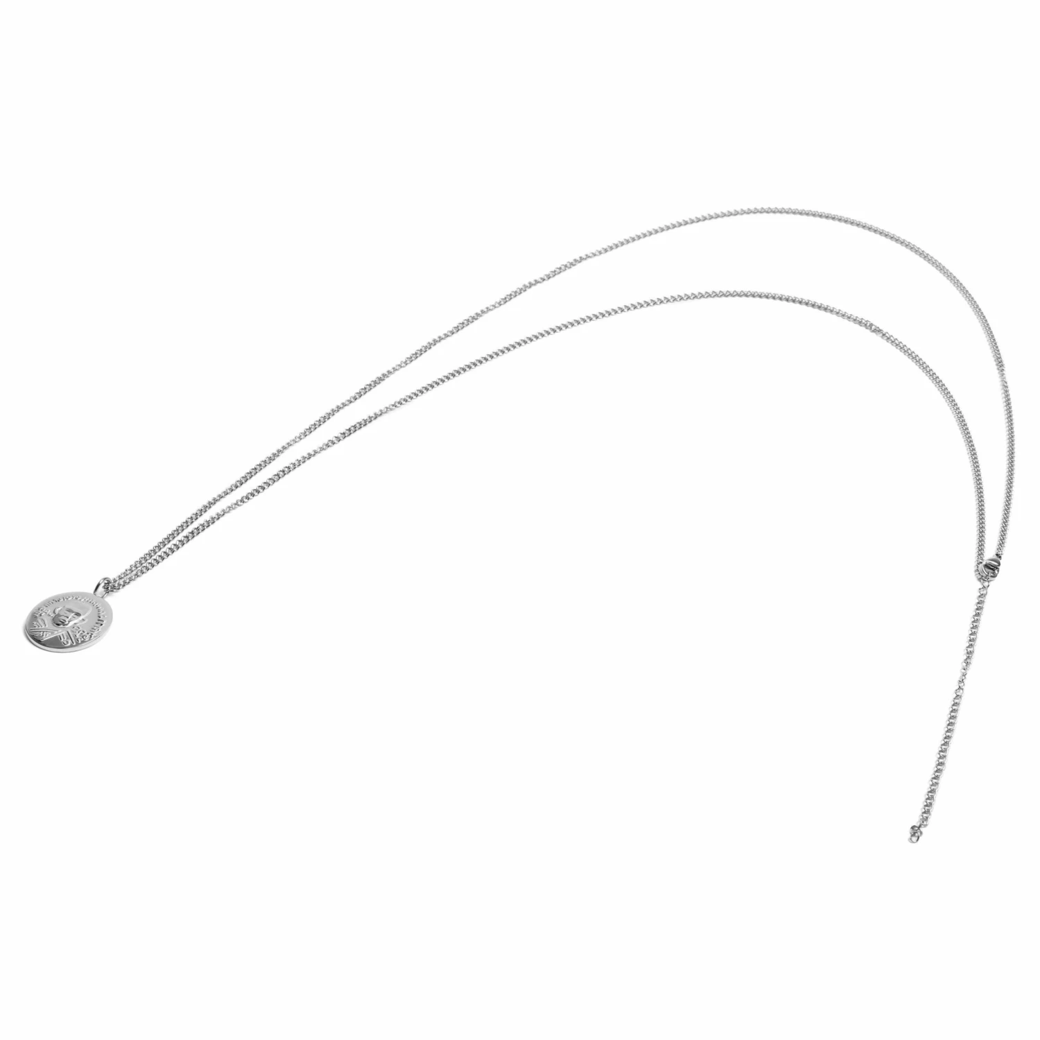 Lucleon Iconic | Silver-Tone Stainless Steel Hindu Curb Chain Necklace 5 Lucleon Iconic | Silver-Tone Stainless Steel Hindu Curb Chain Necklace - Image 3