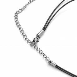 Lucleon Gravel | Silver-Tone Stainless Steel Ship's Wheel & Black Cord Necklace -MEN NECKLACES shop 14 4 copy 7