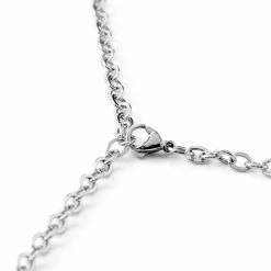 Fort Tempus Silver-Tone Stainless Steel With Coiled Cross Box Chain Necklace -MEN NECKLACES shop 14 5 copy 5