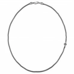 Arkai Rico | Silver-Tone Stainless Steel Box Chain Necklace -MEN NECKLACES shop 15 1318853475094af6b9804f7f929bd7b13