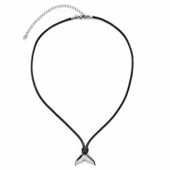 Lucleon Gravel | Silver-Tone Stainless Steel Fish Tail & Black Cord Necklace -MEN NECKLACES shop 15 2 copy 12