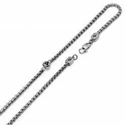 Arkai Rico | Silver-Tone Stainless Steel Box Chain Necklace -MEN NECKLACES shop 15 375d815fcbc1948e3e18fd23b0d752379