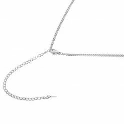 Lucleon Iconic | Silver-Tone Stainless Steel Wolf Tooth Curb Chain Necklace -MEN NECKLACES shop 15 4 2 43