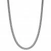 Lucleon 6 mm Silver-Tone Stainless Steel Cuban Chain Necklace -MEN NECKLACES shop 15183 s neck2 3