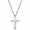 Lucleon Silver- & Gold-Tone Stainless Steel Cross Cable Chain Necklace -MEN NECKLACES shop 16 173ced61f361590064e54a213014d9ee1