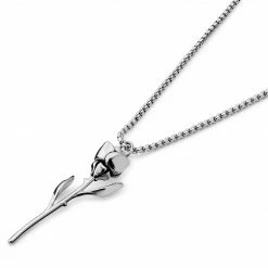 Otsu Egan | Silver-Tone Stainless Steel Rose Box Chain Necklace -MEN NECKLACES shop 16 204fb39e2d0150d7121edf5fedf09cf6f