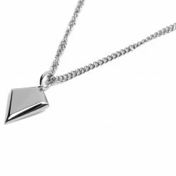 Lucleon Iconic | Silver-Tone Stainless Steel Triangle Curb Chain Necklace 9 Lucleon Iconic | Silver-Tone Stainless Steel Triangle Curb Chain Necklace -MEN NECKLACES shop 16 2 120 1
